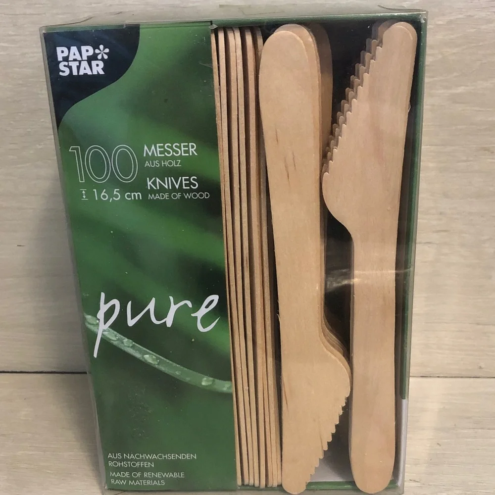 Pap Star PURE Disposable Compostable Wooden Cutlery Set Bundle NIB Please Read